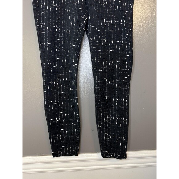 Old Navy Leggings Womens Medium Black White Grid Print Stretch Pull On Cotton - Picture 3 of 8